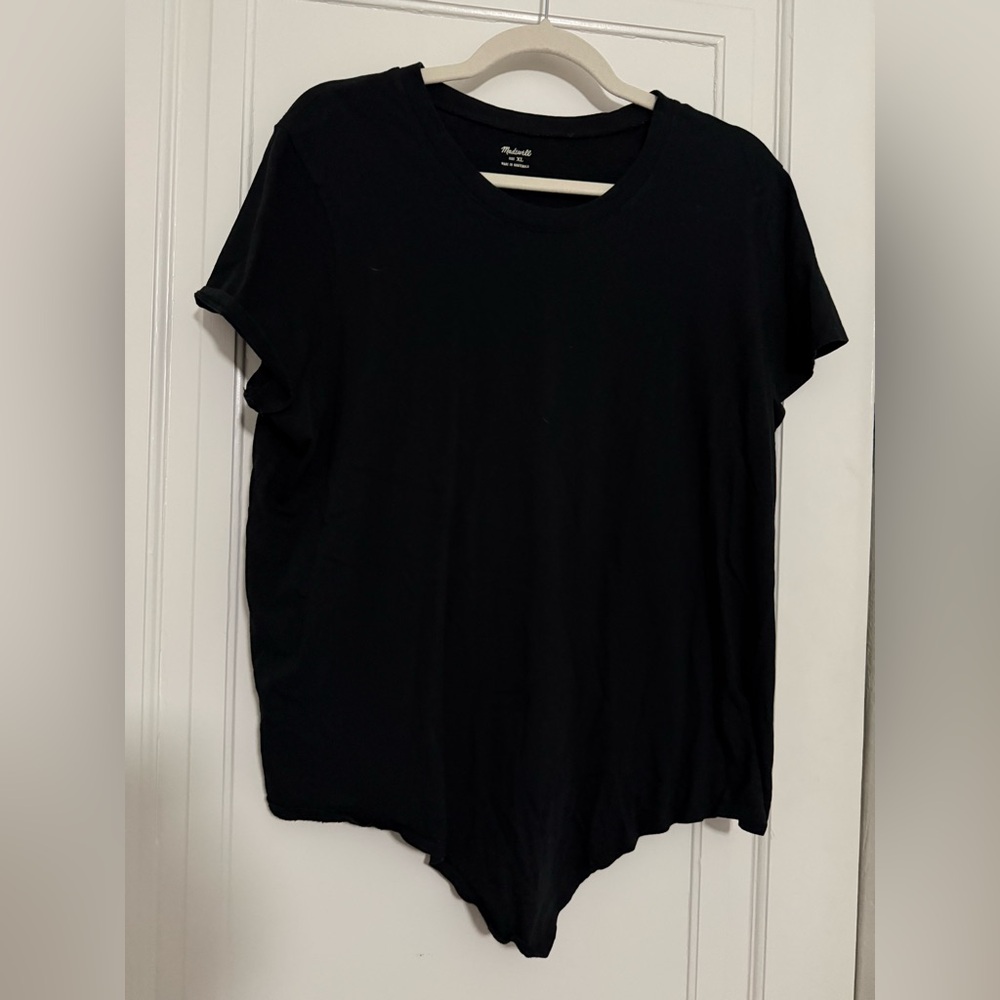 Madewell Black Crewneck Short Sleeve Tee - Relaxed Fit